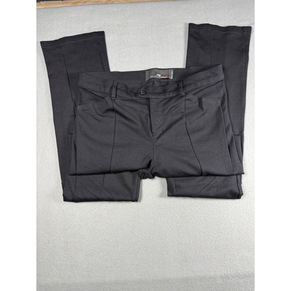 RLX Ralph Lauren Womens Performance Golf‎ Pants Size 8 Black Viscose Nylon